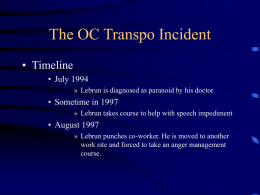 The OC Transpo Incident