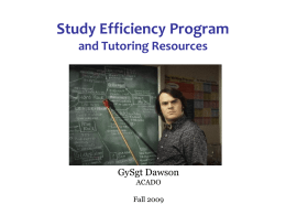 Study Efficiency Program OC Hendrickson ACADO
