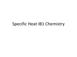 Specific Heat IB1 Chemistry