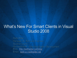 What's New in Smart Clients in VS2008