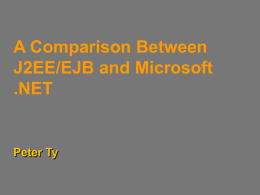 A Comparison Between J2EE/EJB and Microsoft .NET