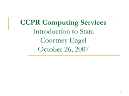 Stata - Welcome to CCPR