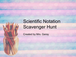 Scientific Notation Scavenger Hunt - Home