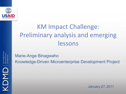 KM Impact Challenge: Initial Analysis