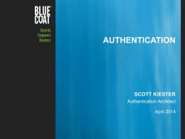 Authentication - Blue Coat Systems