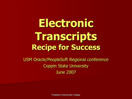 Electronic Transcripts Automating the process