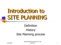 Introduction to Site Planning - E