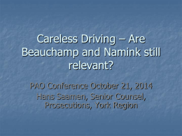 Careless Driving – Is Beauchamp and Namink still relevant?
