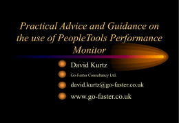 Practical Advice and Guidance on the use of PeopleTools