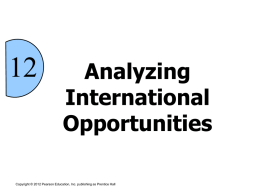 Analyzing International Opportunities