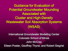 Guidance for Evaluation of Potential Groundwater Mounding