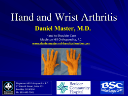 Hand and Wrist Arthritis - Boulder Community Health
