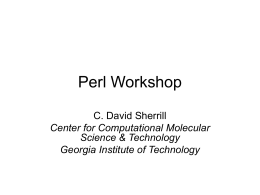 Perl Workshop - Georgia Institute of Technology