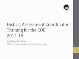 DAC training for the COE