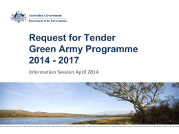 Request for TenderGreen Army Programme 2014