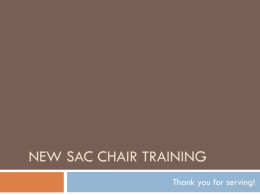 New SAC Chair Training - Volusia County Schools