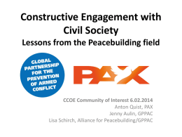 Peacebuilding in Complex Operational Environments