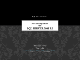 An evening with SQL Server 2008 R2