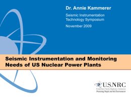 Seismic Instrumentation and Monitoring Needs for US