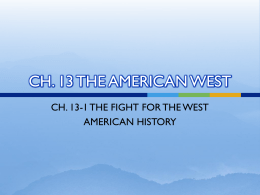 CH. 13 THE AMERICAN WEST - Le Mars Community Schools