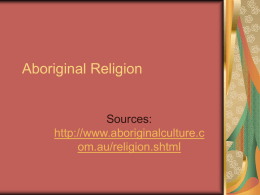 Aboriginal Religion - St. Monica Catholic Church