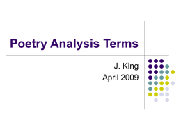 Poetry Analysis Terms - mrskingsclass / FrontPage