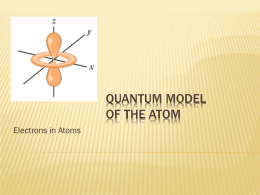 III. Quantum Model of the Atom