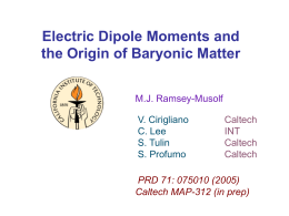 Electric Dipole Moments and the Origin of Baryonic Matter
