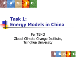 Task 1: Energy Models in China - BASIC