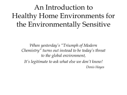 Home Environments for Environmentally Sensitive or Allergy
