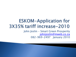 ESKOM-Application for tariff increase-2009