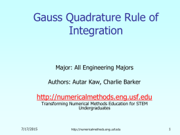 Gauss Quadrature Rule of Integration