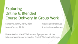 Exploring Online & Blended Course Delivery in Group Work