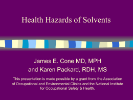 Health Hazard Solvents - AOEC