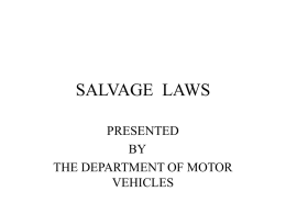 SALVAGE LAWS - Carroll County, Virginia