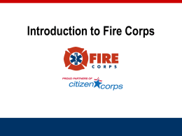 Introduction to Fire Corps (PowerPoint)