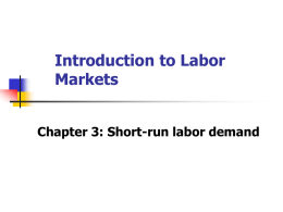 Introduction to Labor Markets