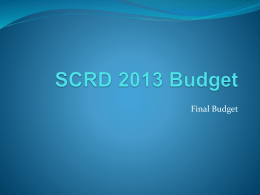 SCRD 2010 Budget