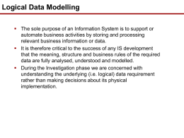 Logical Data Modelling - DCU School of Computing