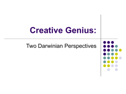 Creative genius: Two Darwinian perspectives