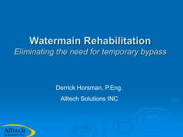 Watermain Rehabilitation Trenchless Technology Today