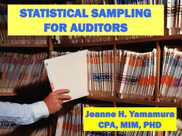 STATISTICAL SAMPLING FOR AUDITORS