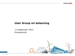 User Group on balancing