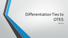 Differentiation Ties to OTES
