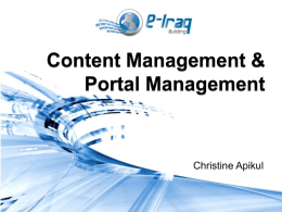Content Management & Portal Management