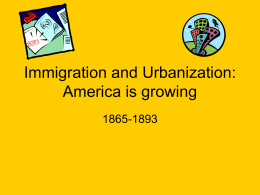 Immigration and Urbanization: America is growing