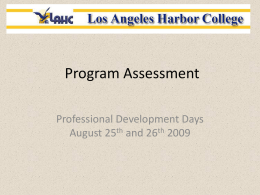 Getting Started with Program Assessment