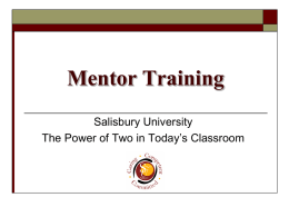 Mentor Training - Salisbury University
