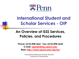 Foreign National Employment - University of Pennsylvania
