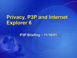 Internet Explorer Privacy Features